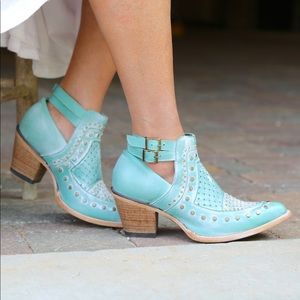 Corral turquoise studded mules size 9 worn once.